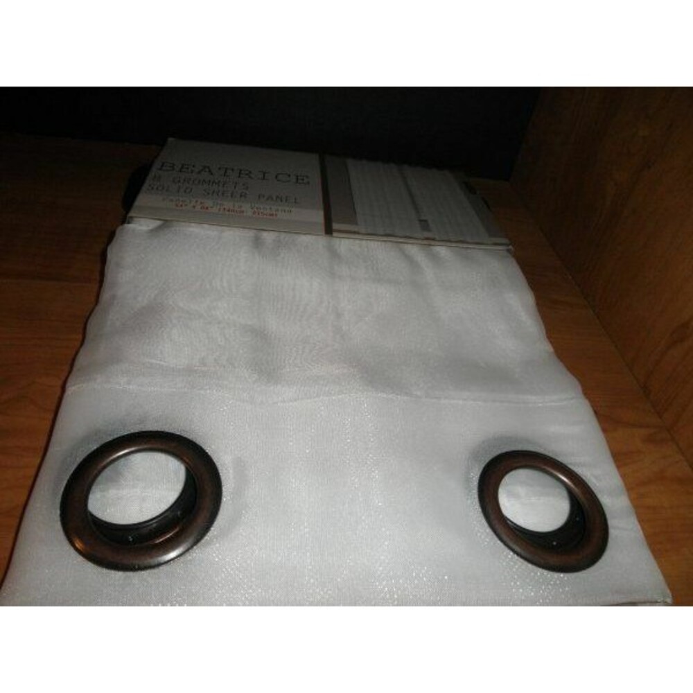 NEW by BEATRICE SOLID SHEER WHITE 8 GROMMETS PANEL (ONE PANEL ONLY) 54"W X 84" L